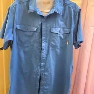 Men's Blue Short Sleeve Columbia Shirt